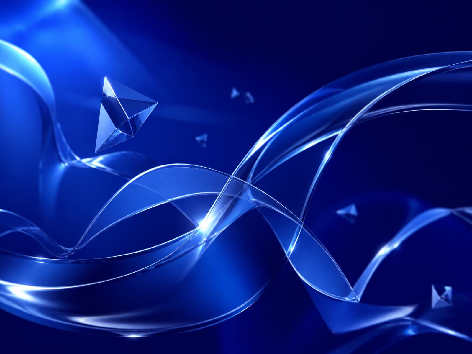 Abstract flowing glass forms representing technology and innovation